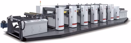 종이, 필름, 비닐봉지 및 부직포용 플렉소 인쇄기를 구르는 고속 다색 좁은 웹 롤